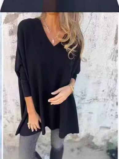 Pull-chemise femme col V