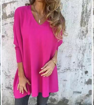 Pull-chemise femme col V