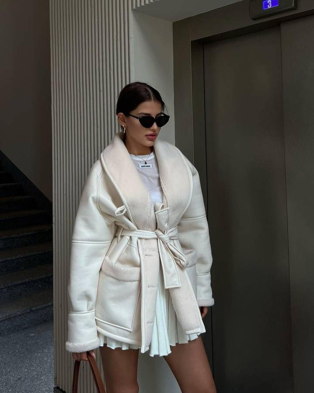 Manteau femme design contrasté