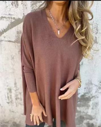 Pull-chemise femme col V