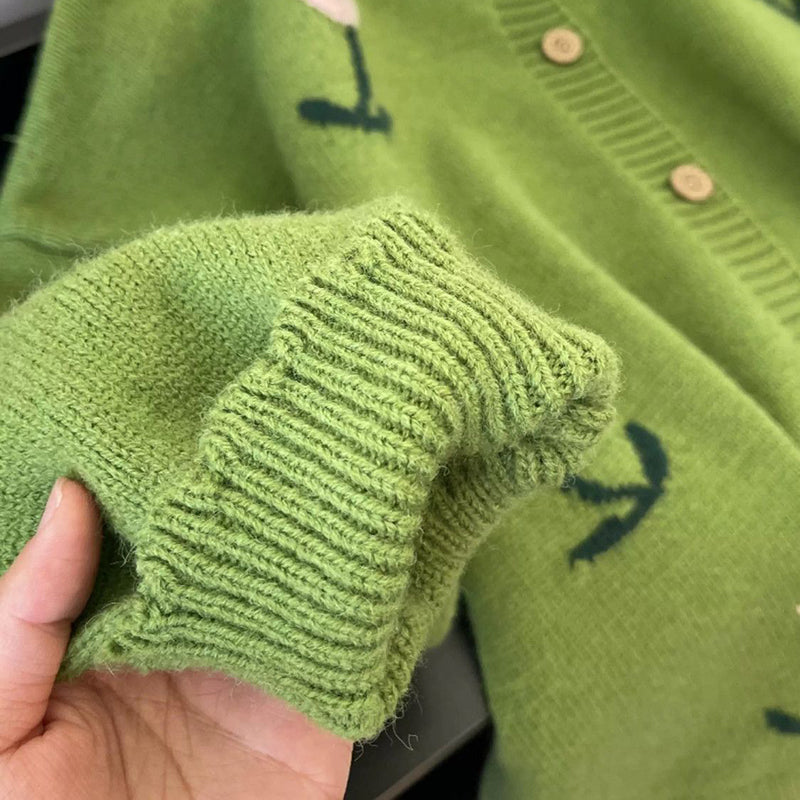 Gilet tricot fleuri élégant