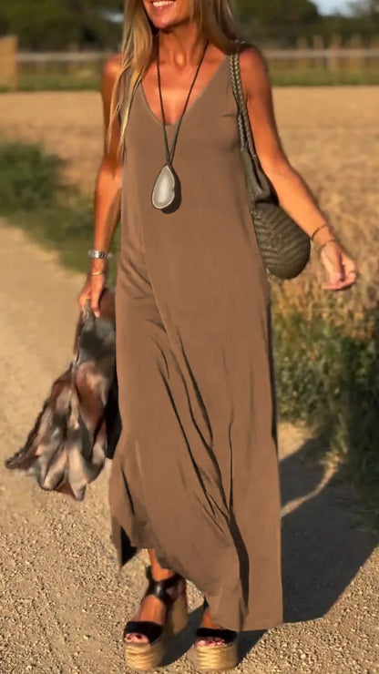 Robe tendance pour femmes, col V et style séduisant