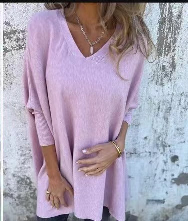 Pull-chemise femme col V