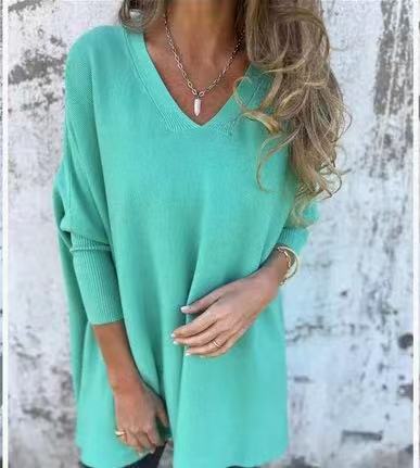 Pull-chemise femme col V