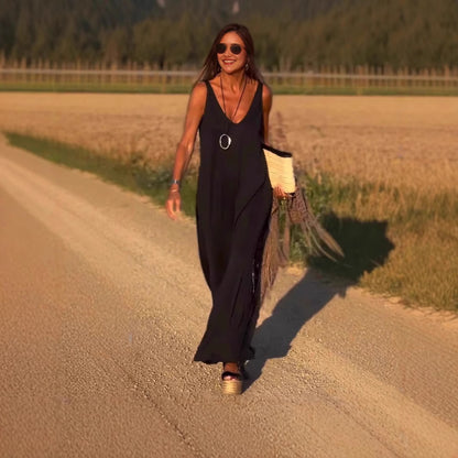 Robe tendance pour femmes, col V et style séduisant